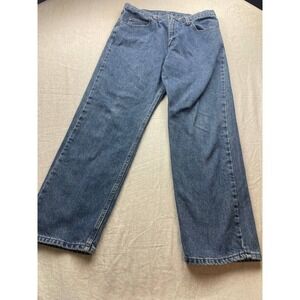 Wrangler® Five Star Premium Denim Relaxed Fit Jeans Mens 34X30 Blue Straight